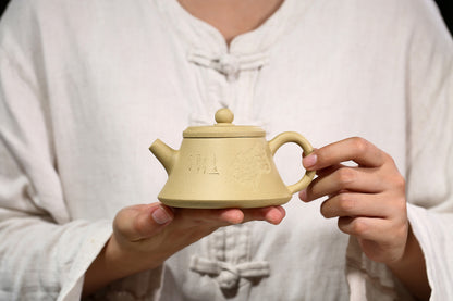 China Yixing Zisha Pottery Green Clay Handmade 180cc Mesh Teapot