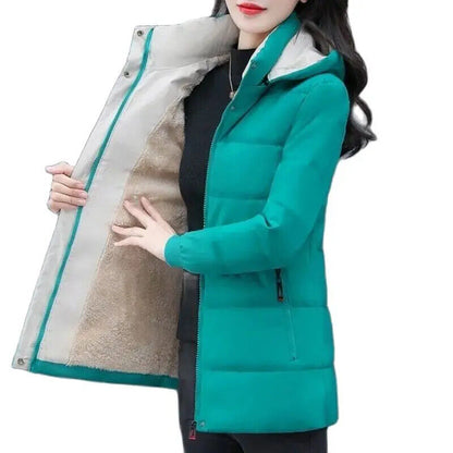 Down Jacket Women's Coat Add Velvet Top-Grade Lady Clothes