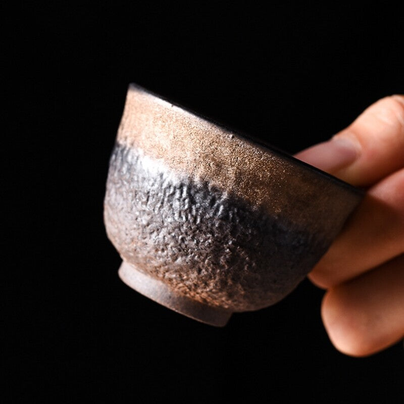 4pcs/lot Crude Pottery Tea Cup Ceramic Master Cup Chinese Kungfu Tea Cup 40ml