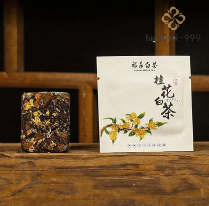 250g Authentic FuJian High Mountain ShouMei Osmanthus Bulk Mini White Tea Cake
