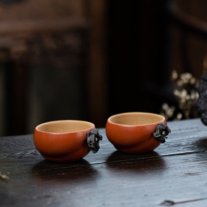 Persimmon Design Yixing Zisha Purple Clay Tea Cup Creative Chinese Personal Cup