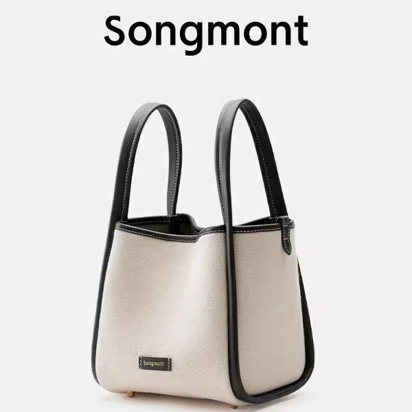 Songmont Medium Vegetable Basket Canvas Bag Crossbody Shoulder Tote Bucket Bag