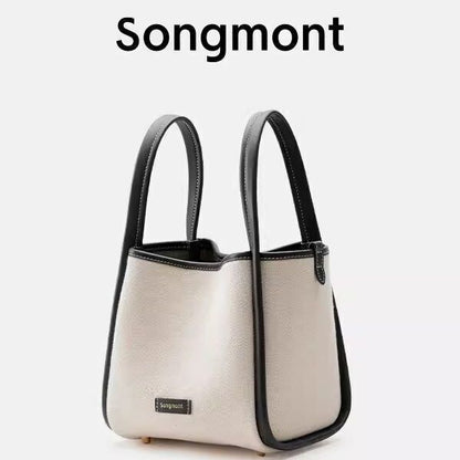 Songmont Medium Vegetable Basket Canvas Bag Crossbody Shoulder Tote Bucket Bag