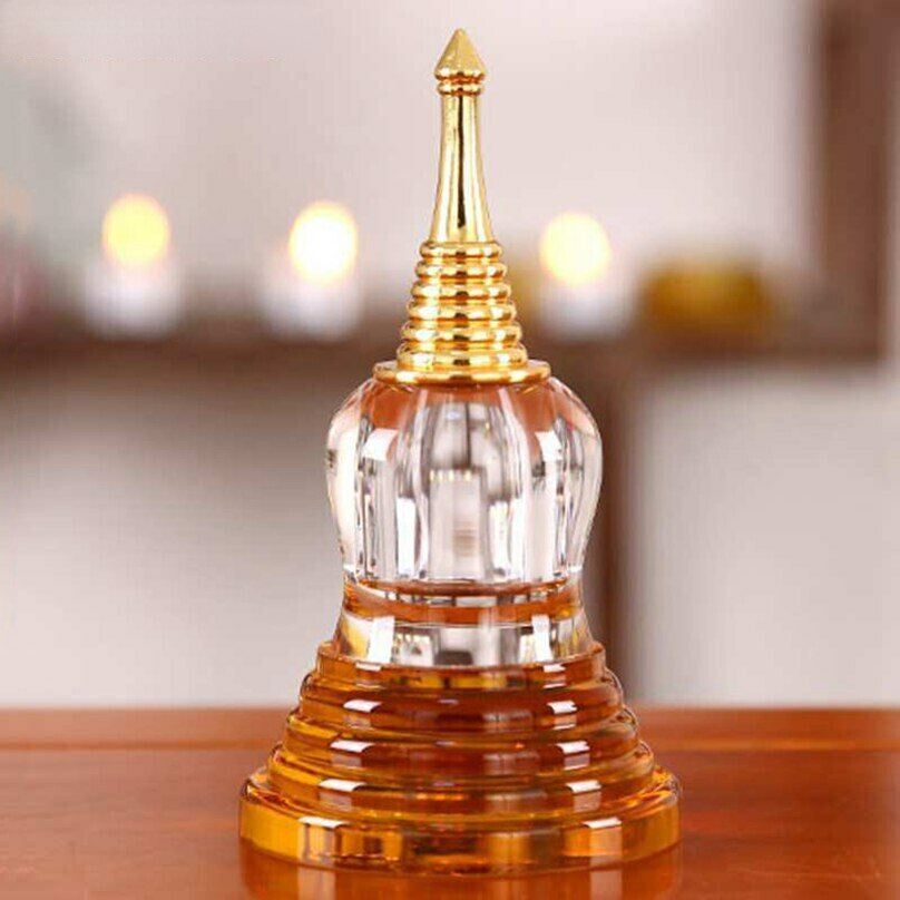 4.7" Buddhist Decoration Crystal Stupa Sarira Dagoba