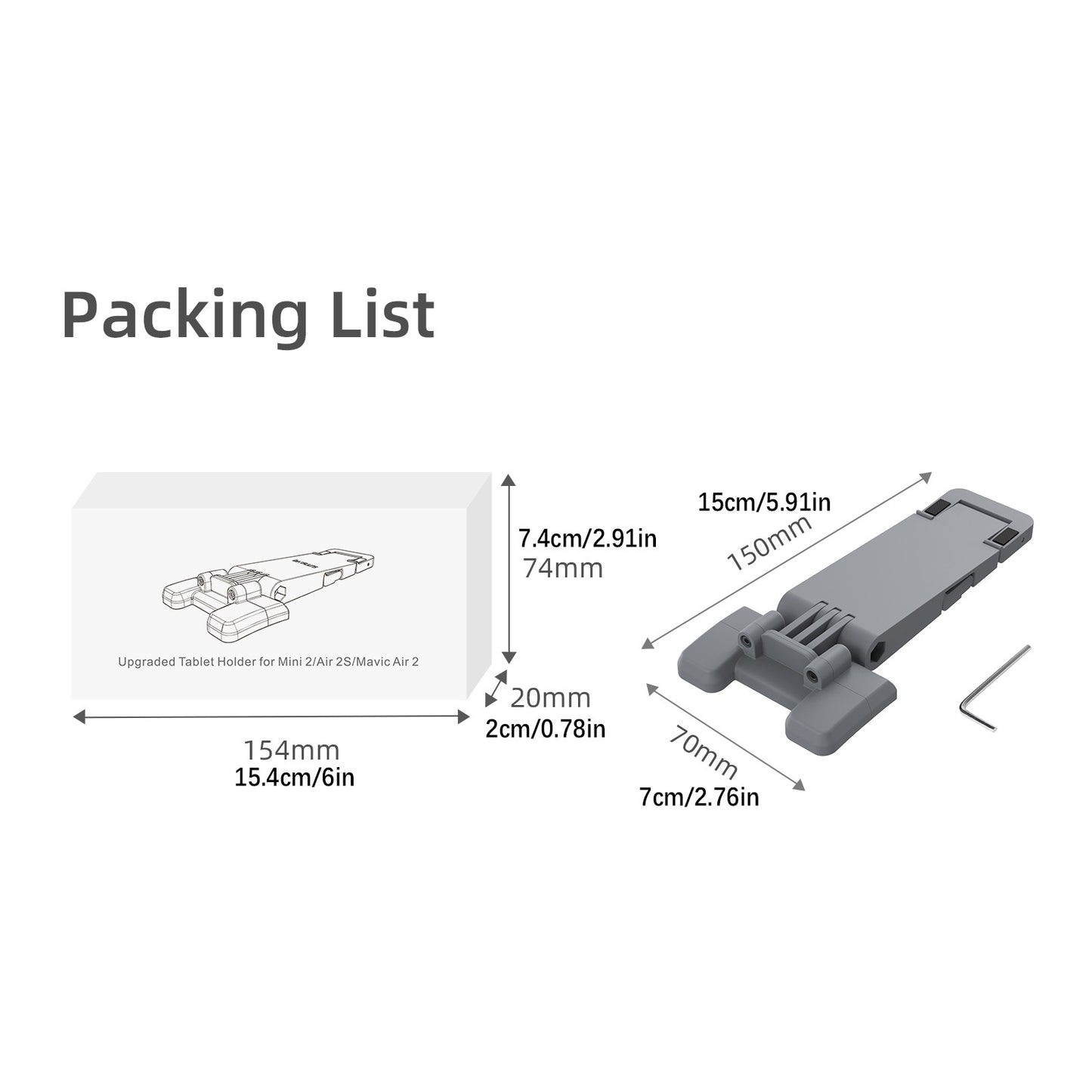 Tablet Holder Bracket For DJI Mini 2, Mini3 Pro, Maivc Air 2/Air 2S Controller,
