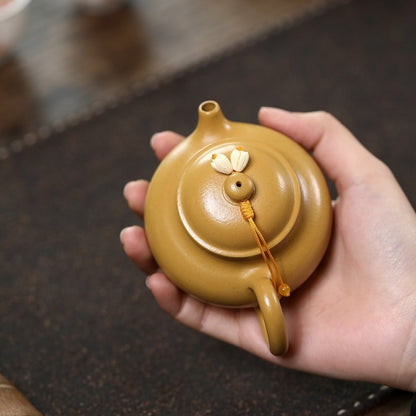 Yixing Zisha Tea pot Handmade Original Golden Zhuni Clay Rong Tian Compact Size