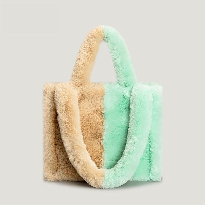 Women's Bag Fur Lady Shoulder Handbag Plush Warm Winter Bags Women