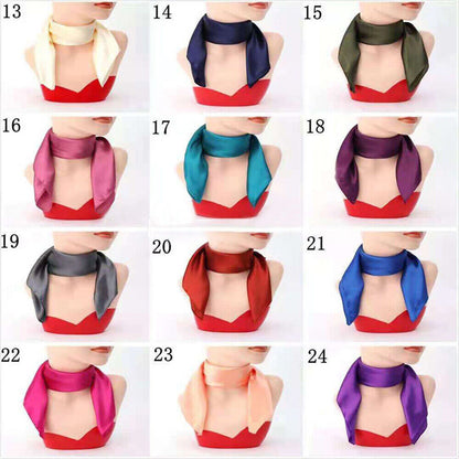 Silk Square Scarf 60cm Satin Neck Hair Tie Band Bag Ribbons Shawl Hijab 60*6