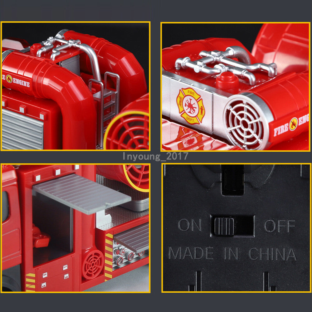 1:18 Smoke Exhaust Fire Truck Model Toy Car Diecast Toy Vehicle Fire Engine Toys