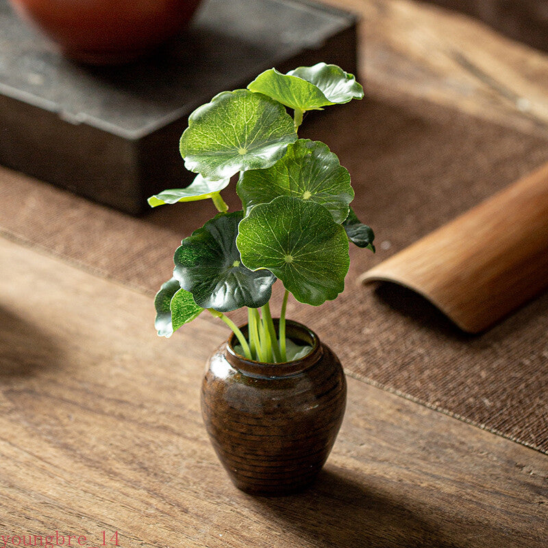 Creative Ceramic Mini Tea Pet Decoration Tea Tray Simulation Flower Small Vase