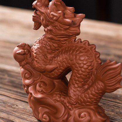 Dragon Design Statue Yixing Zisha Purple Clay On Sales Home Decoration Tea Pet