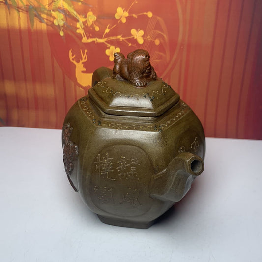 Chinese Yixing Purple Clay Teapot Tea Set Pot Zisha Ceramic Cute Decor Figurine