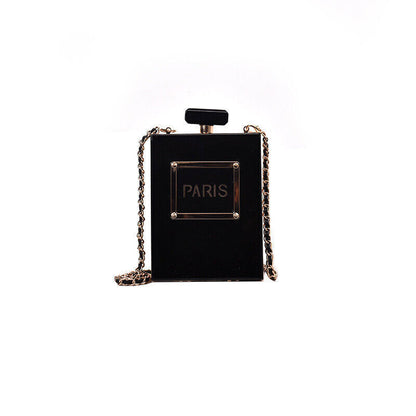 Women Fashion Perfume Bottle Acrylic Box Clutch Evening Handbag Day Clutches Bag