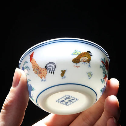 Exquisitely Ceramic Chinese Handmade Chicken Cup Tea Bowl Household Teaware