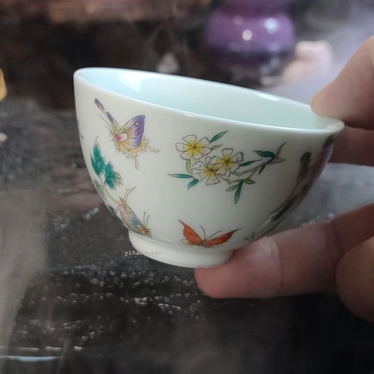 100ML Chinese Antique Colored Butterfly Master Tea Cup