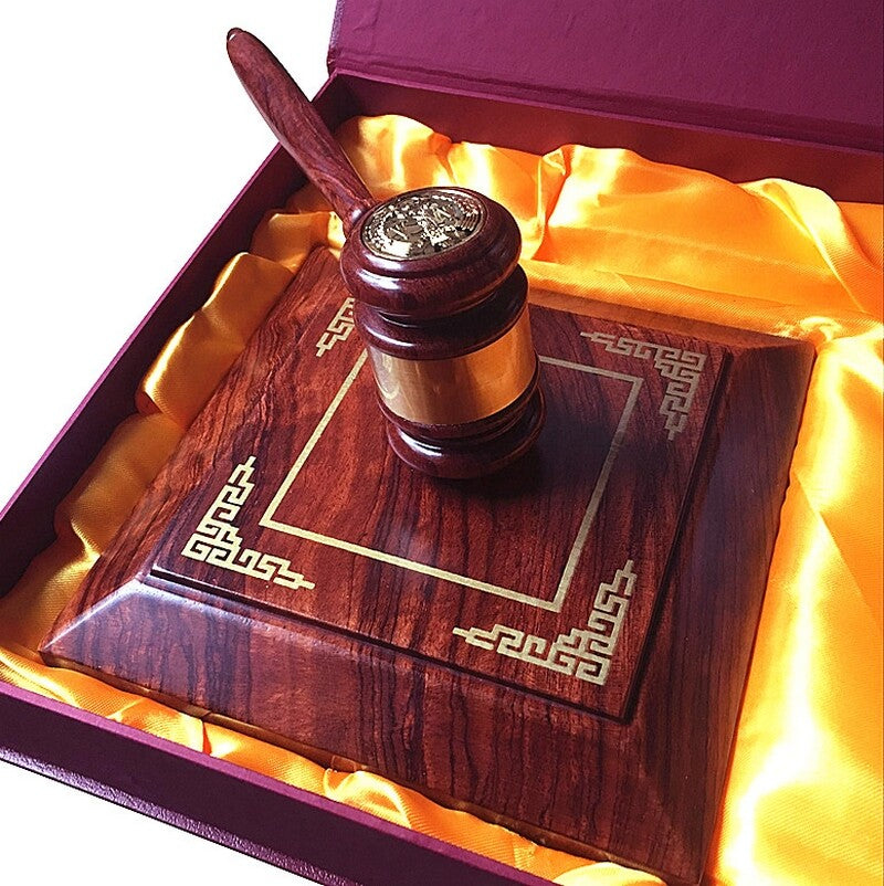 Rosewood Auction Hand Hammer Lawyer Judge Gavel Court Handcraft Collection