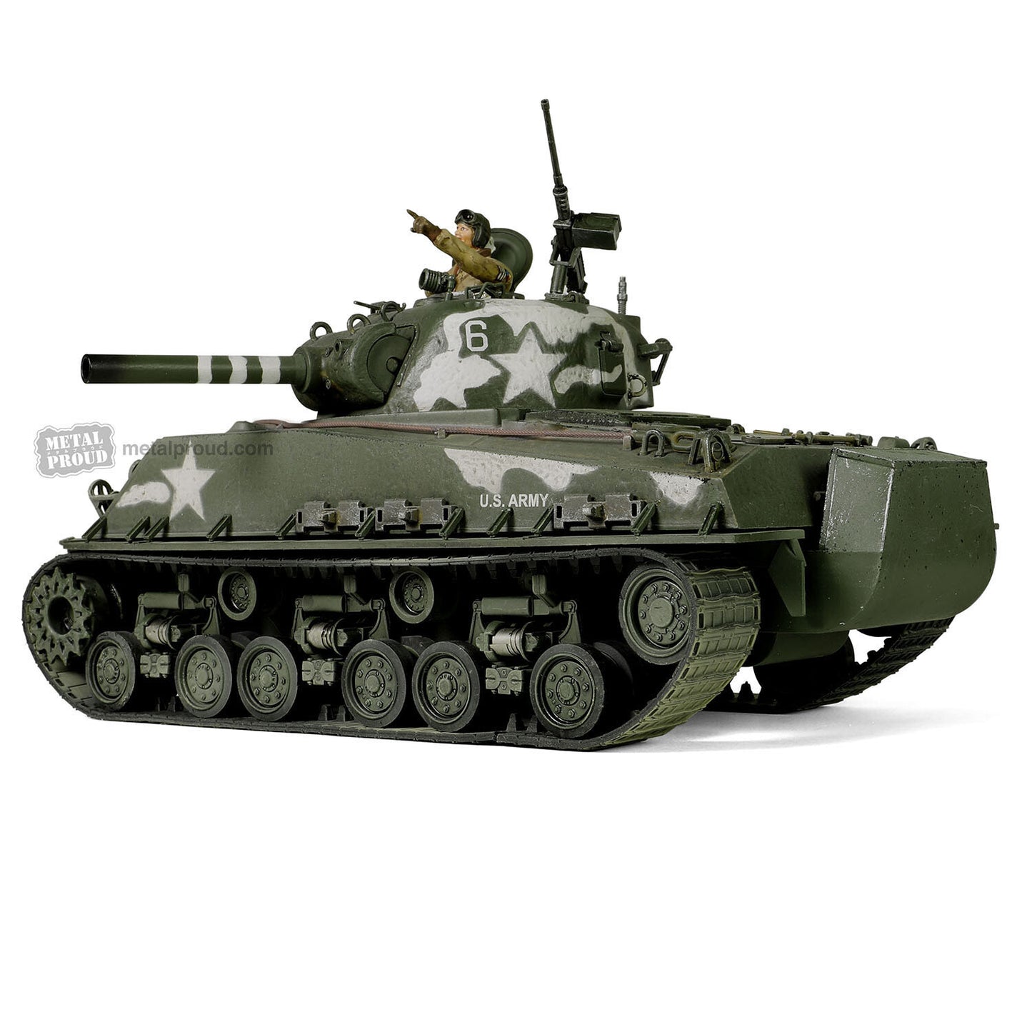 1:32 Forces of Valor U.S. Amphibious Sherman M4E8 Tank Diecast Military Model