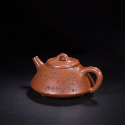 Chinese Yixing Zisha Clay Handmade Exquisite Teapot （子冶石瓢 底款：吉壶 盖款：杨彭年）