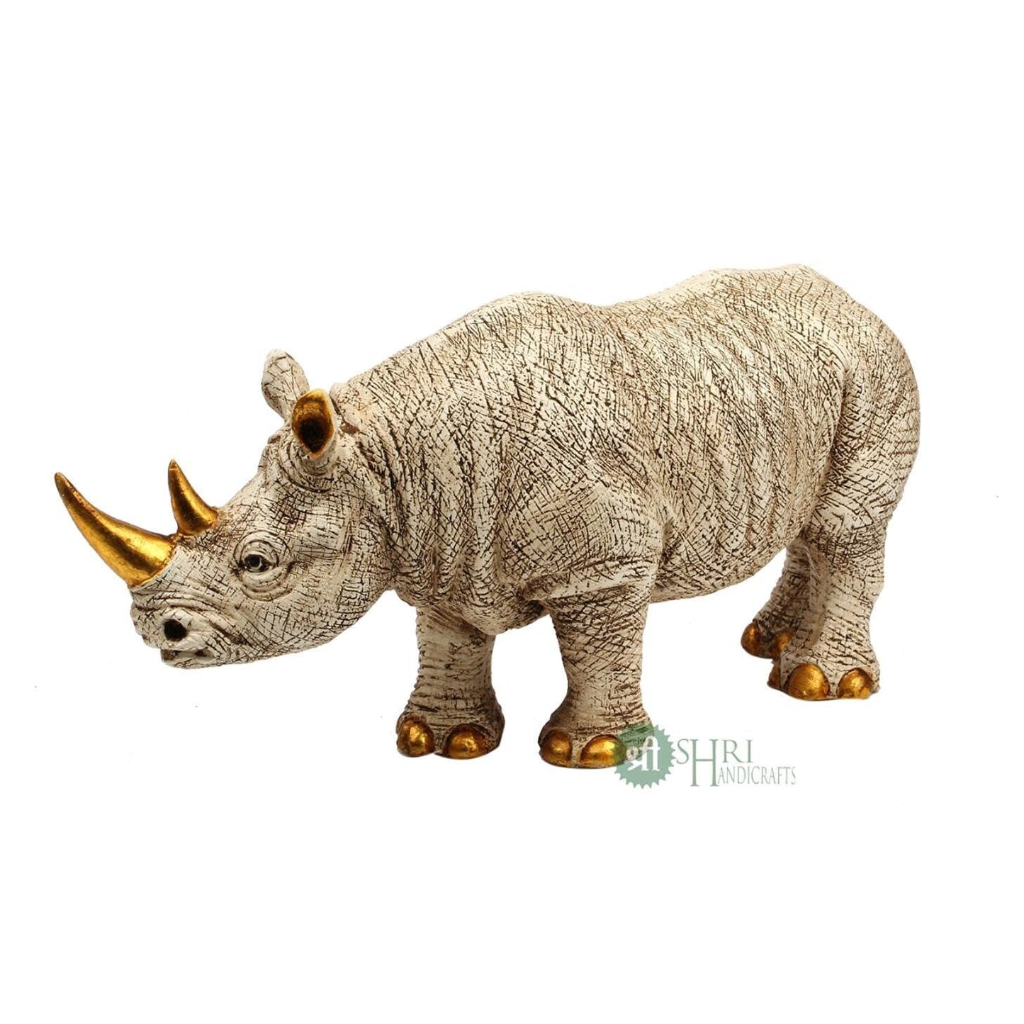 Polyresin One Horned Rhinoceros Idol Figurines Gifts for Home Decor Statue