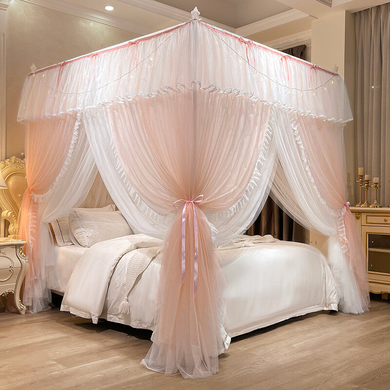 mosquito net double layers bed curtain netting valances dust proof frames queen