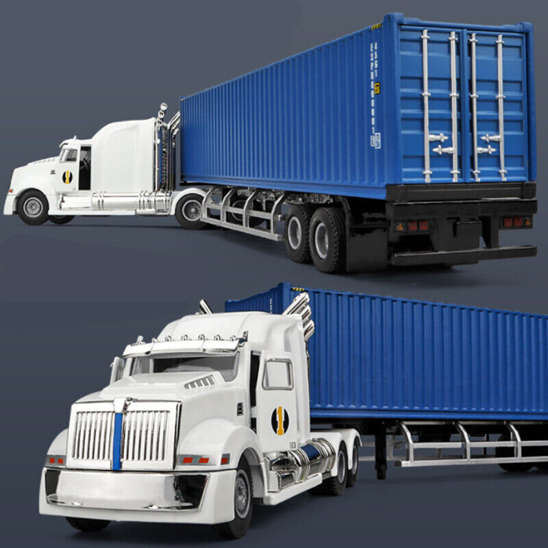 1:50 Container Trailer Truck Head Diecast Model Car Engineering Toy Vehicle Gift