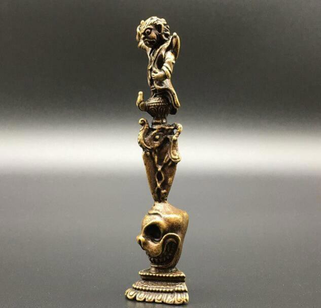 Collected Pure Brass Angry Buddha Ward Off Bad Luck Small Statue Decoration