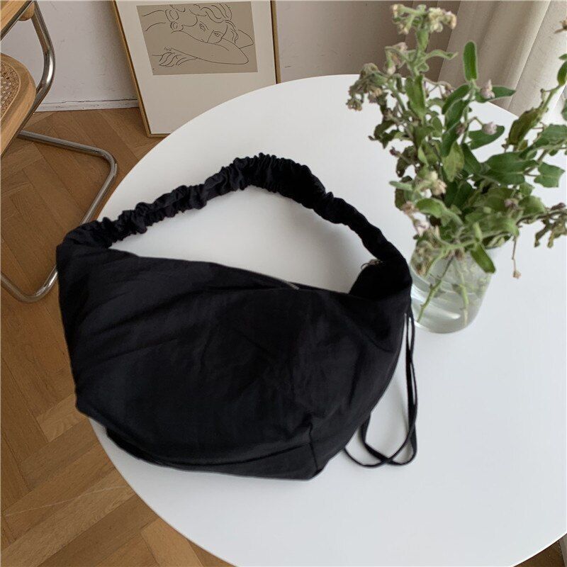 Shoulder Bag Nylon Large Dumpling Bag Pleated Shoulder Strap Handbag 22*12*24 CM