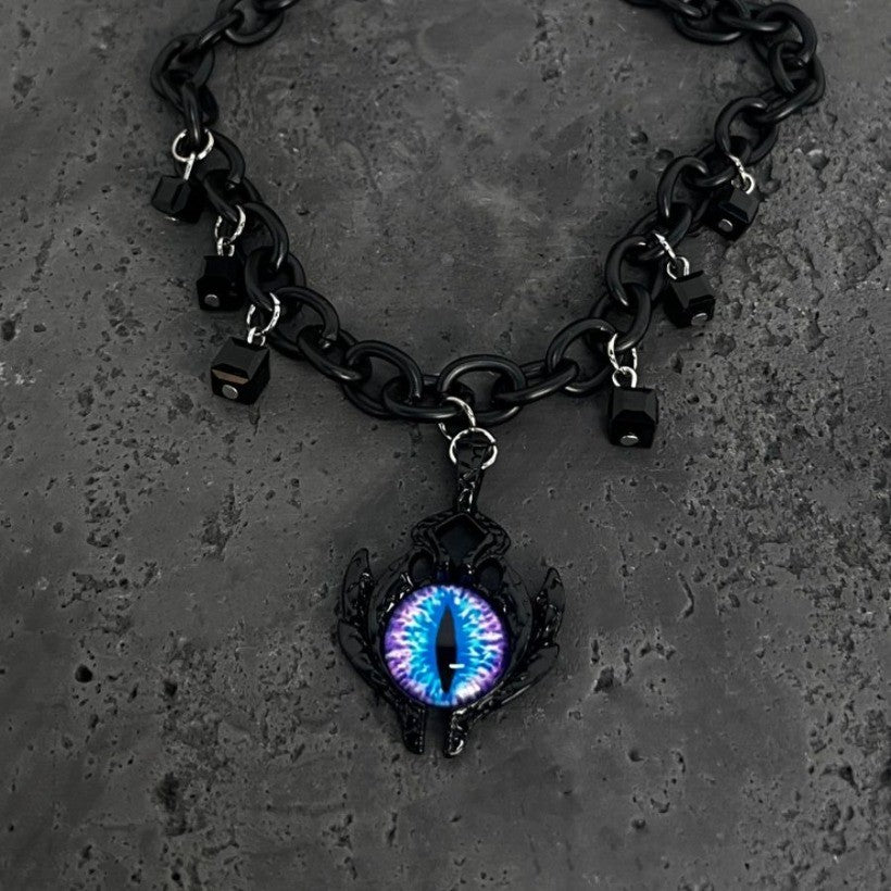 Dark Style Devil's Eye Necklace Hip Hop Choker Punk Clavicle Chain Jewelry