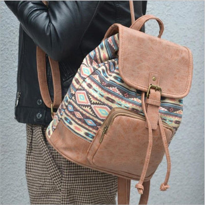 Women Printing Backpack Canvas School Bags Shoulder Travel Rucksack 25*29*14 CM