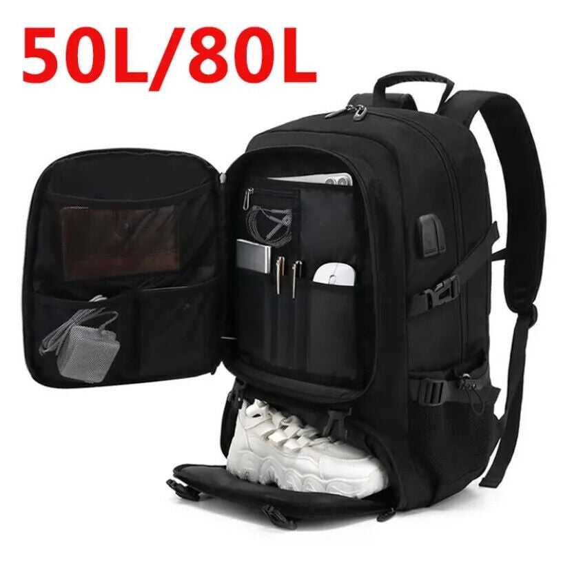 Travel Backpack Men Business Bag Outdoor Sports Backpacks Shoes Pocket