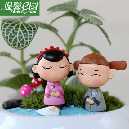 Groom Wedding Decoration Micro Landscape Ornament and 2pcs/lot Couple Doll Brid