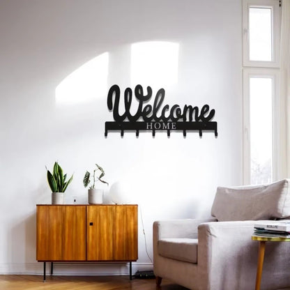 CIFbuy™ 8-Hook "WELCOME" Key Rack - Wall-Mounted Metal Hook Holder for Home
