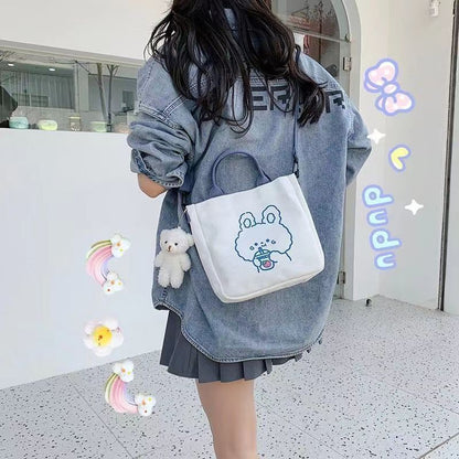 One Strap Shoulder Canvas Bag Fashion Student Backpack Pouch Tote Purse Leisure