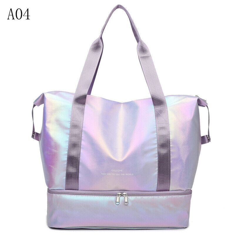 Pearlescent Folding Travel Shoulder Bag Waterproof Handbag Dry Wet Separation