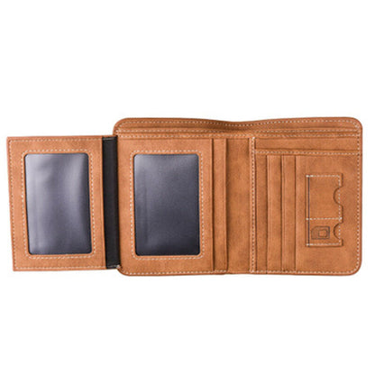 Purse Cash Men's Purse PU Leather Wallet Multi-card Holders Clamps Clip Billfold