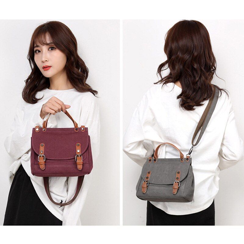 Canvas Bag Fashion Trendy Shoulder Messenger Purse Small Bag Handbag 22*12*20 CM