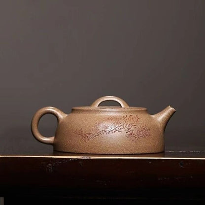 Chinese Tea Pot Handmade Carved Real Yixing Zisha Old Duan Clay Master Pot 180ml