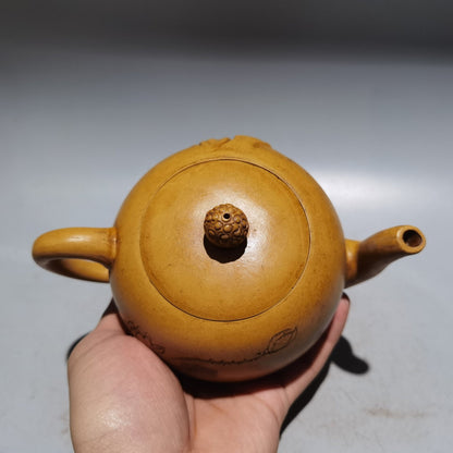 Chinese Yixing Zisha Clay Handmade Exquisite Teapot （禅心禅意 底款：周桂珍）