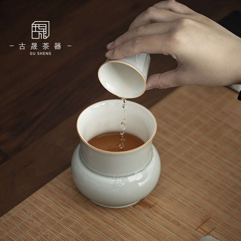 Water Bowl Tea Residue Jar Household Tea Washing Ice Grey Glazed Kung Fu Tea Set