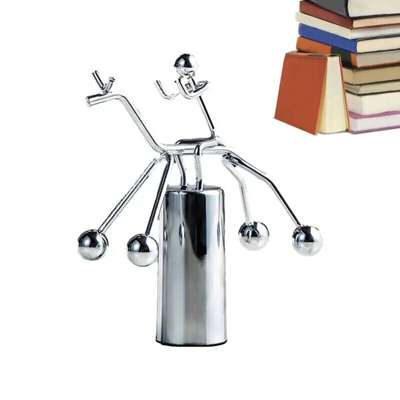 Physics Balance Toys Creative Manual Swing Ball Iron Couple Figurines Desk Decor