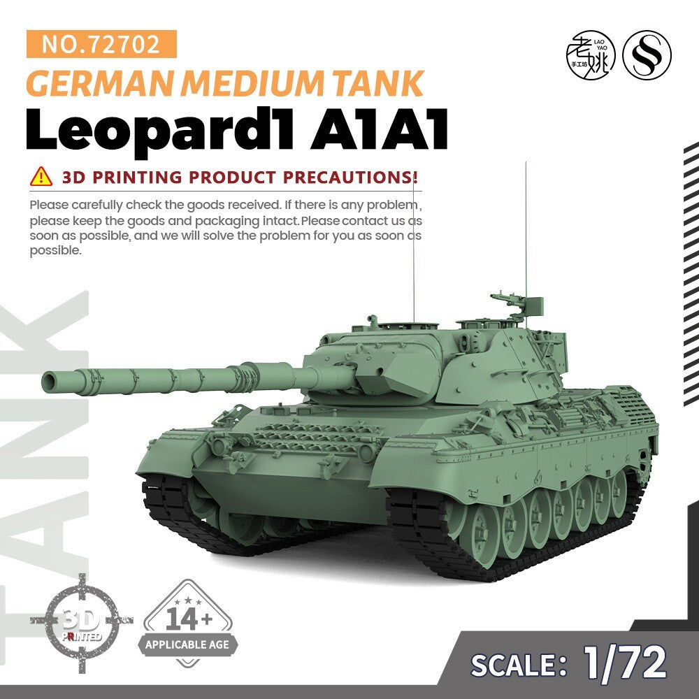 SSMODEL SS72702 1/72 25mm Military Model Kit German Leopard 1A1A1 Medium Tank