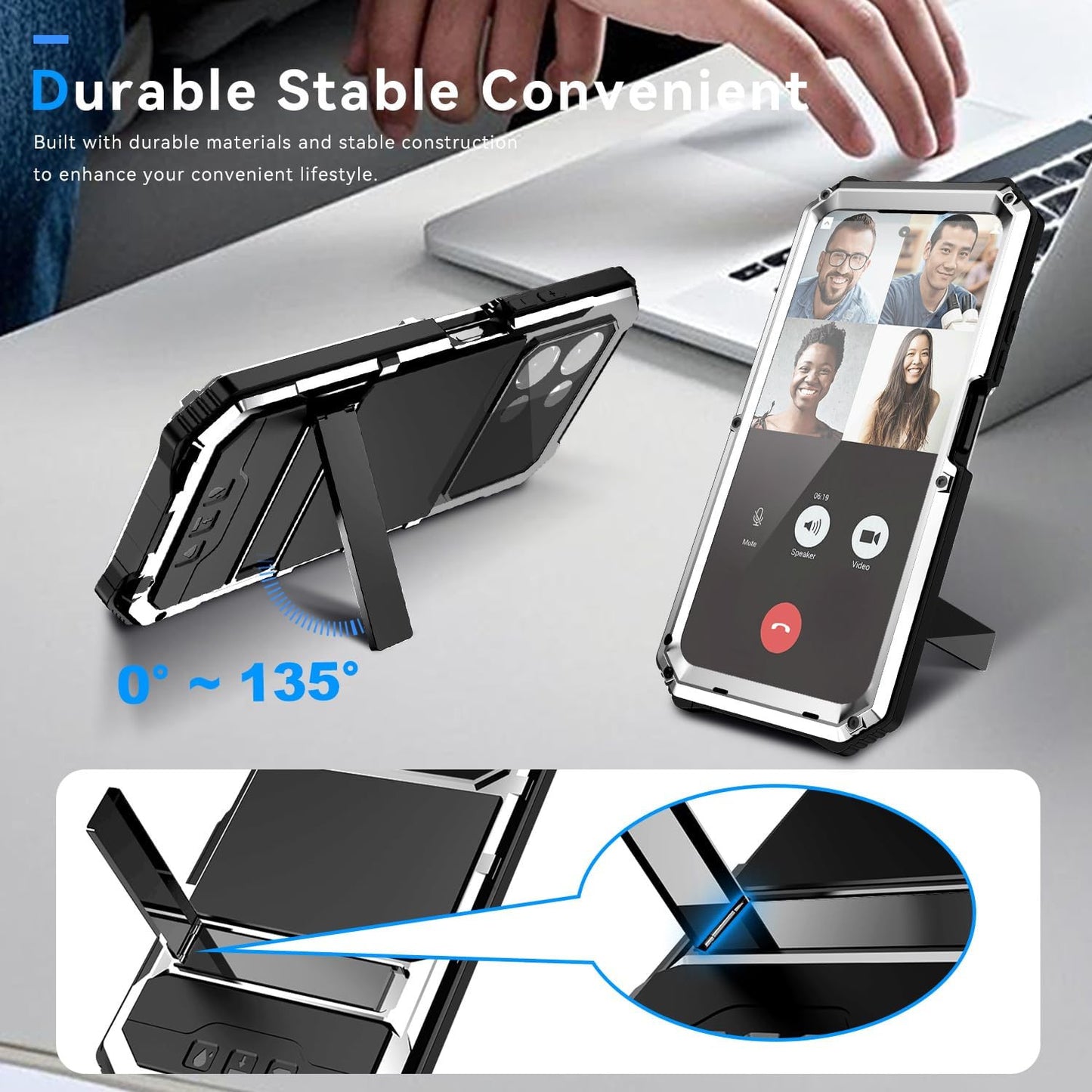 for Motorola Moto G 2025 Case 6.7'' Metal Heavy Duty Phone Case Para Built-In Sc