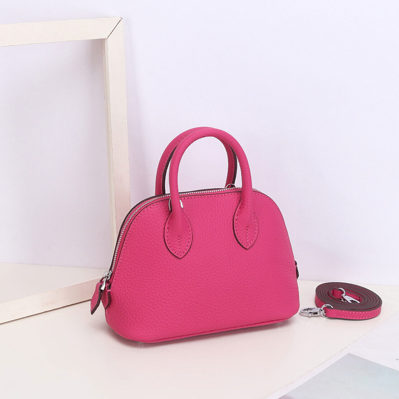 Women's Mini Bag Genuine Leather Shell-Shaped Handbag Luxury Bag Crossbody Purse