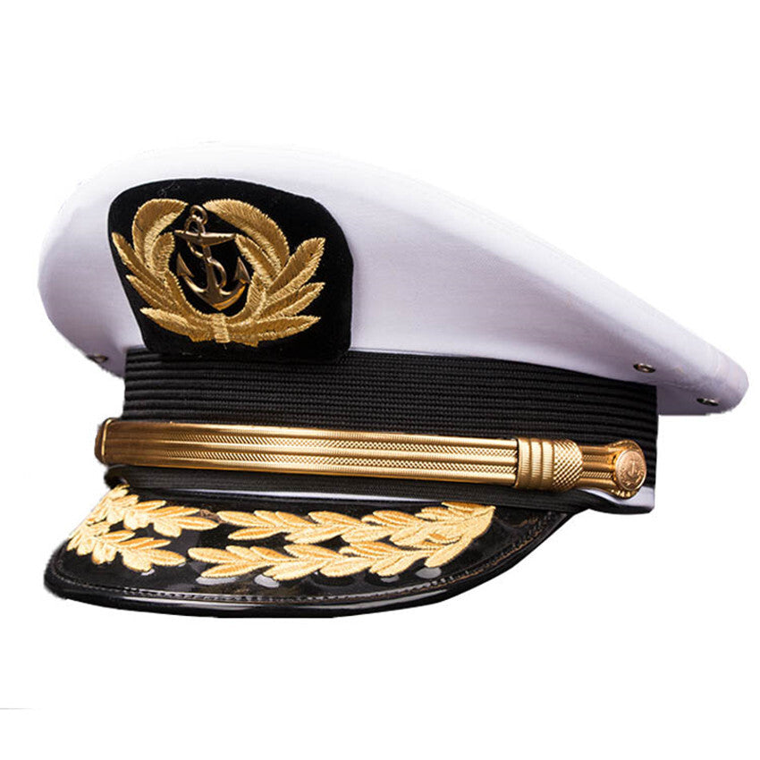 Navy Captain Hat Sailor Gorros White Officer Cap Seaman Yacht Boat Ship Navy