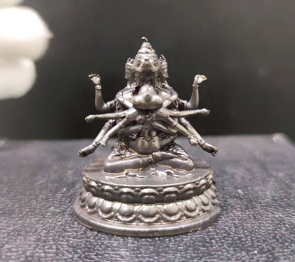 1.7" New Brass Tantra Buddhism Temple Hevajra Yab-Yum Happy Buddha Statue