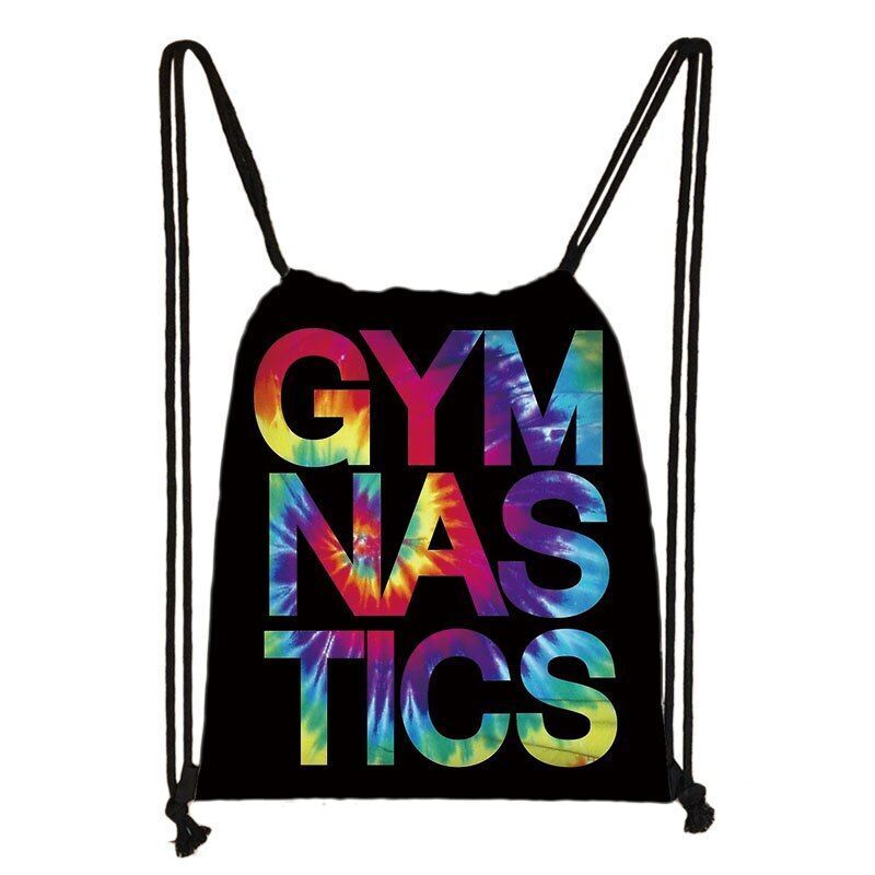 Watercolor Art Print Backpack Drawstring Bag Daypack Gymnast Storage Bag Travel