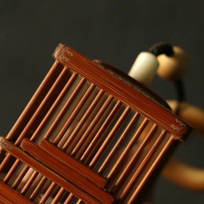 Handmade Bamboo Cricket Cage Square Singing Insect Keeper Chinese Folk Craft