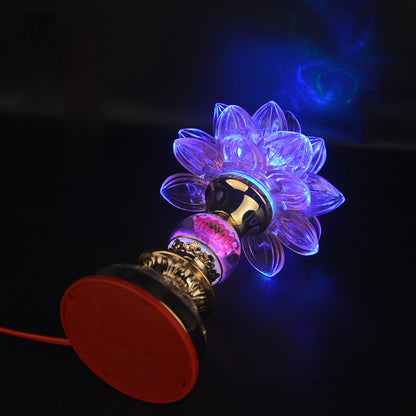 1pairs 18cm LED Colorful Buddha Lotus Lamp Worship Light Buddhism Temple Lamp