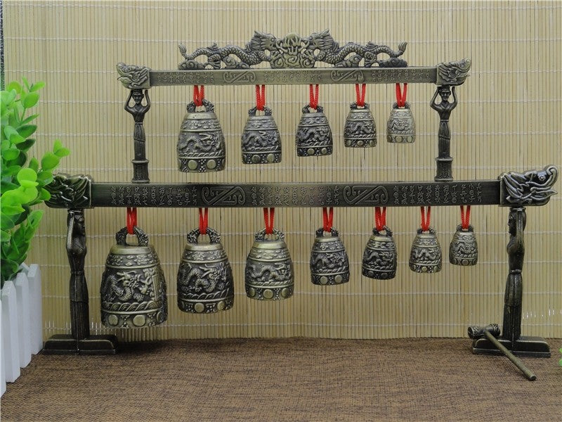 Feng Shui Ancient Brass Chime Musical Meditation Bells Dragon Design