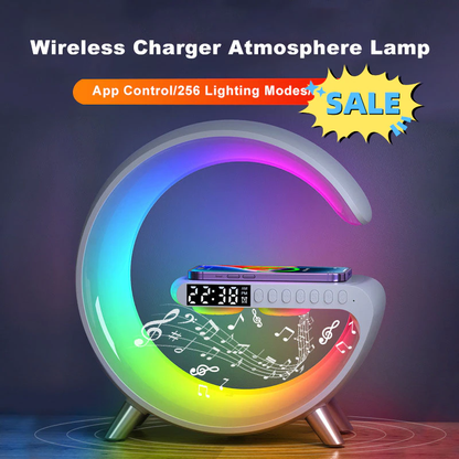 Multifunctional Wireless Charger Alarm Clock Speaker APP RGB Light Fast Charging